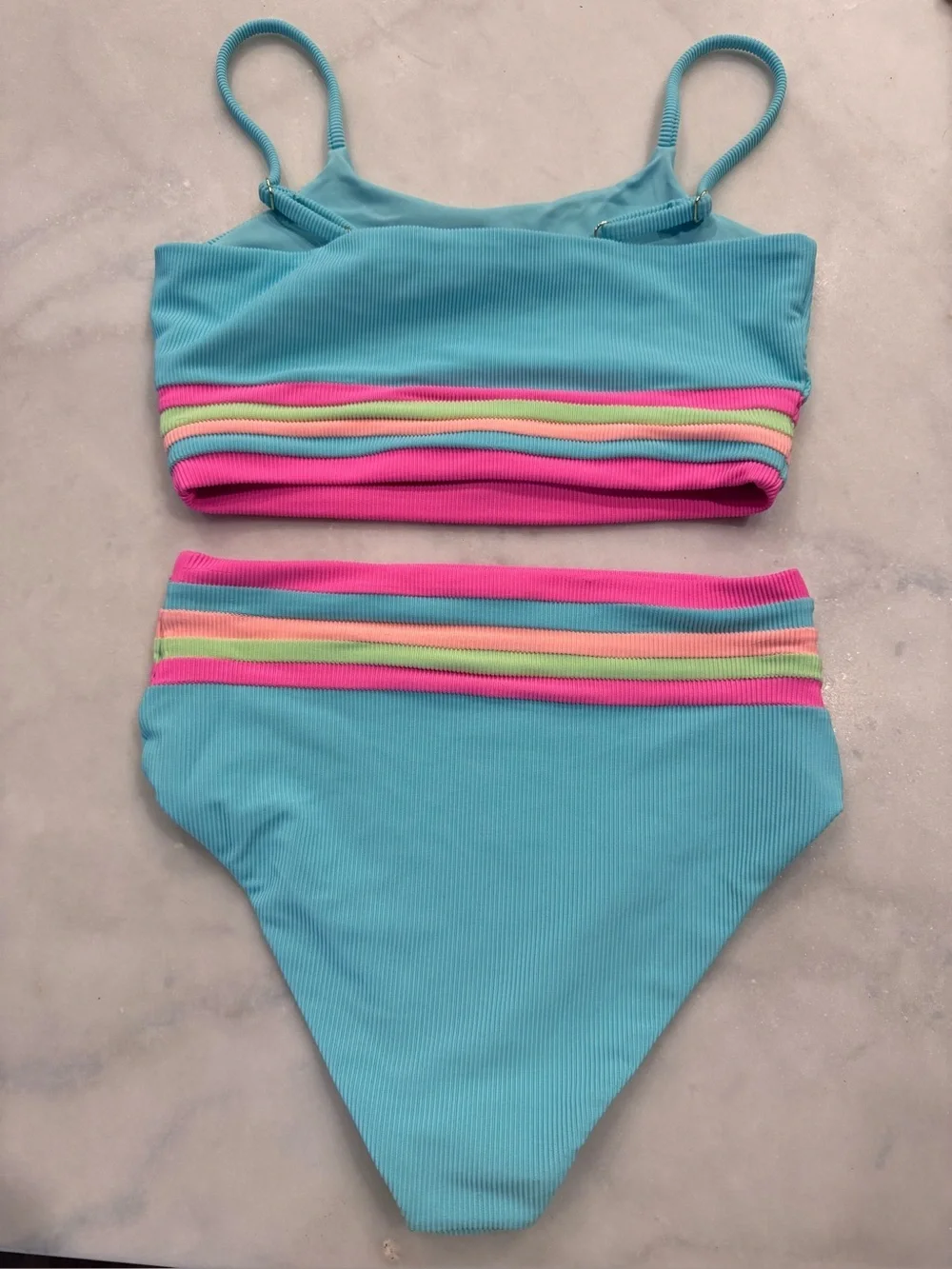Beach Riot Kids' Little Millie & Mae Two-Piece Swimsuit 13-14 size